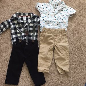 five pieces of baby clothes